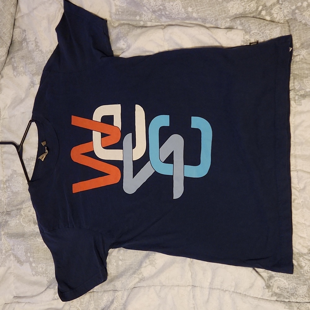 Wesc Navy Blue Spellout Logo Crewneck T-Shirt